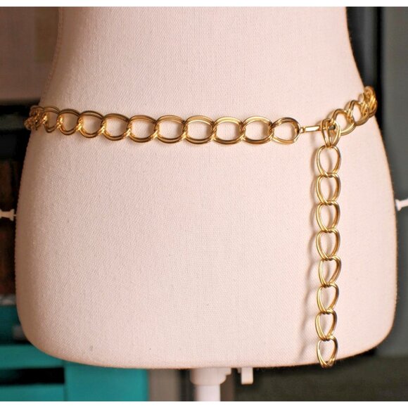 Sarah Coventry Necklace OR Chain Waist Belt Clip Closure Double Link Gold Tone - Picture 2 of 9